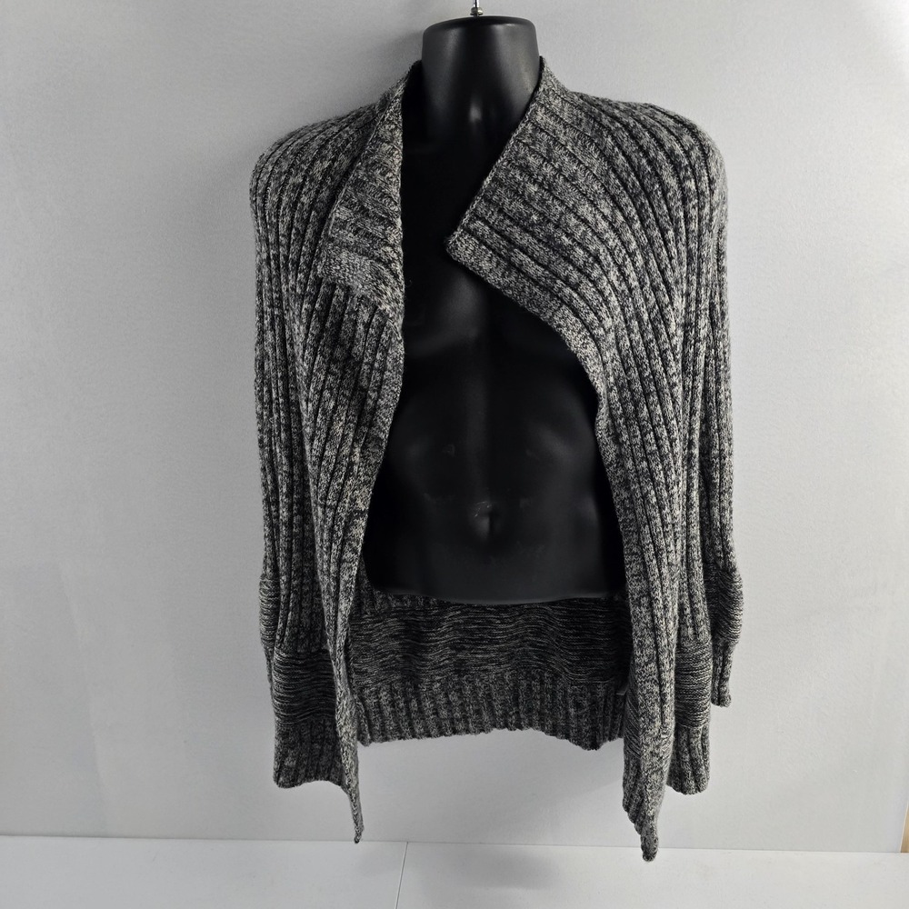 Athleta Black Wildwood Sweater Coat sz XXS #458745 gray cable knit 6886 womens